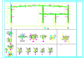 钢结构4S店结构cad设计施工图（24米跨带计算模型）-图一