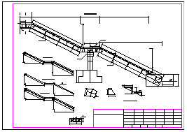 某市内纯钢结构人行天桥全套结构cad施工图纸-图二
