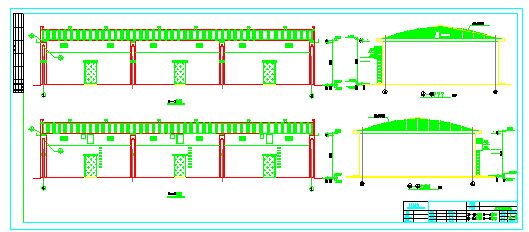 大跨度拱板屋盖仓库结构cad施工图(18米跨、含建筑图)