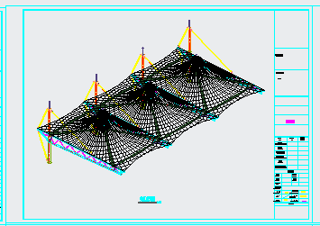骨架支撑式膜结构看台遮阳膜及土建看台结构cad施工图（含建筑图）_图1
