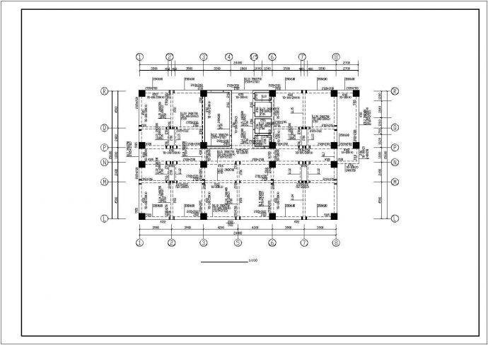 银川市某4层钢混框架结构高档宾馆全套结构设计CAD图纸（含地下1层）_图1