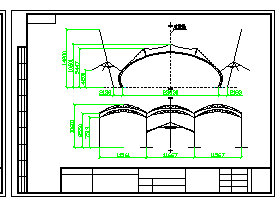 某剧场索膜工程钢结构cad设计图-图二