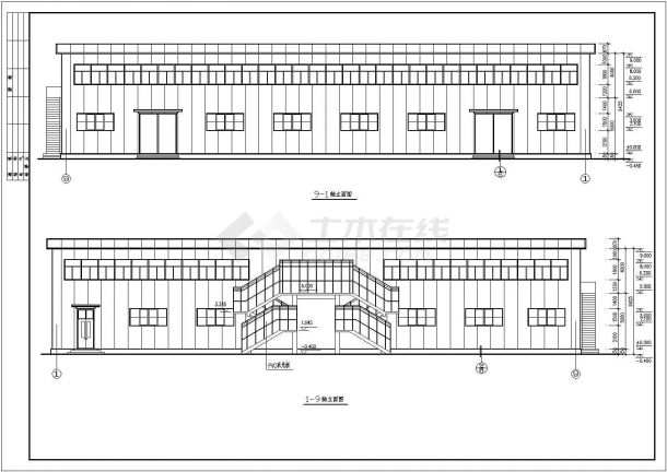 浙江省温州市某学校食堂钢结构建筑CAD图纸-图一