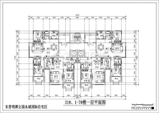 安徽省六安市某楼盘样板房G户型平立剖面CAD图纸-图二