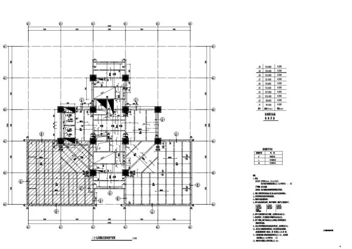GGS-74 二十九层模板及板配筋平面图_图1