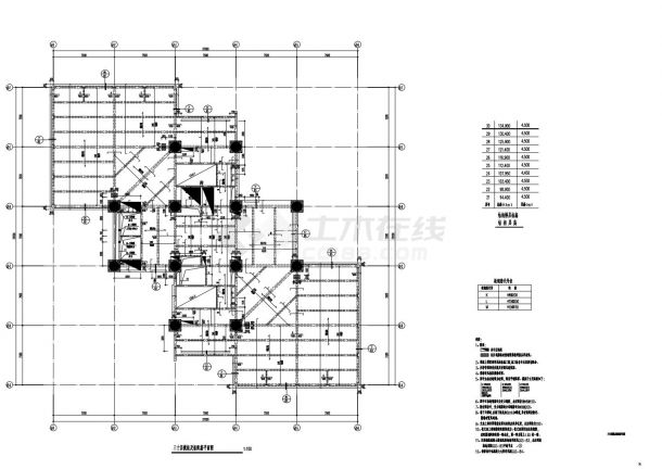 GGS-75 三十层模板及板配筋平面图-图一