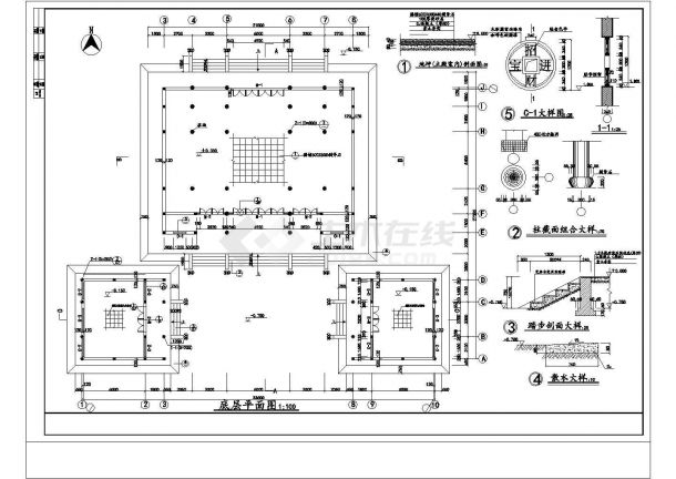 【常州】某景区寺庙财神殿建筑全套施工设计cad图-图一