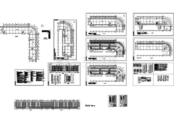 五层经典的中亚宿舍建筑施工cad图(带效果图，共十四张)-图二