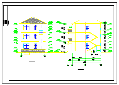 3层别墅全套建筑结构cad设计图-图一