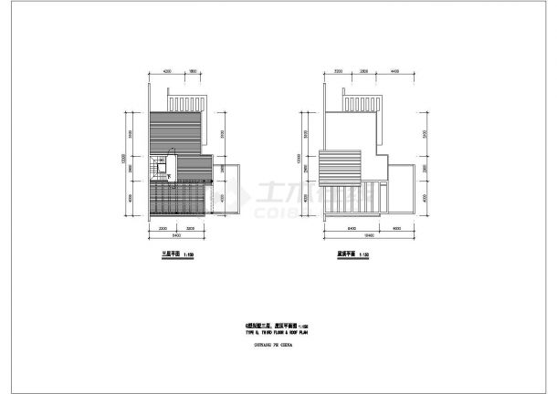 某二层几套斜屋顶别墅建筑方案图，21张图纸-图二