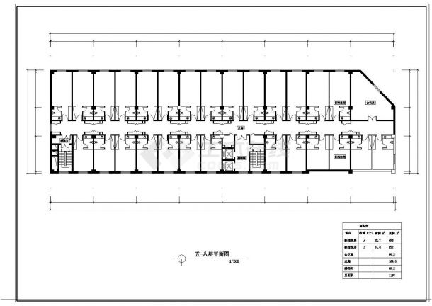 宿州市某商业街8层框架结构商务酒店全套平面布置设计CAD图纸-图一