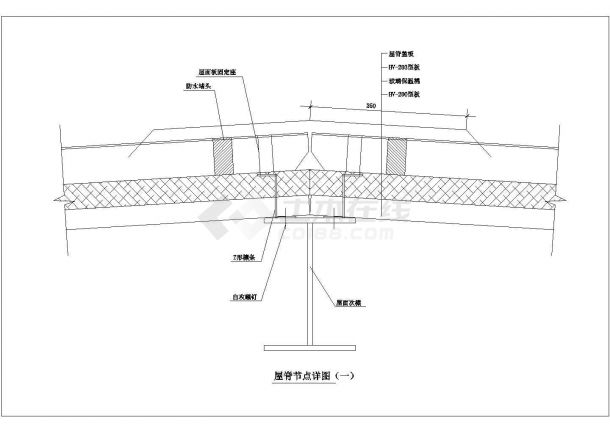 某建筑工程设计cad屋脊及网架节点详图（甲级院设计）-图二