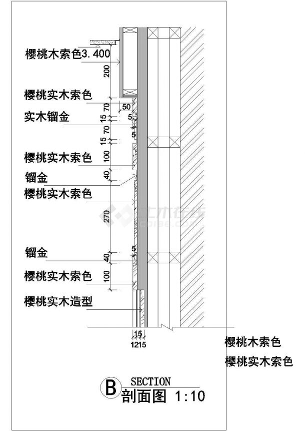 南京市建邺区某三星级大酒店大堂局部空间装修设计CAD图纸-图二