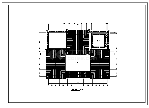公共厕所设计_50平米某地上一层公共厕所建筑施工cad图纸-图二