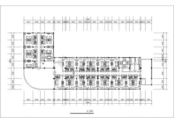 榆林市榆南路某7200平米八层框架结构商务大酒店建筑设计CAD图纸-图二