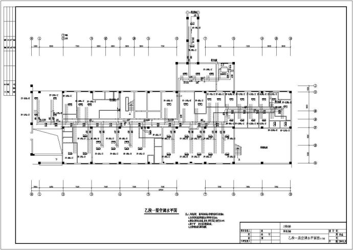 某市桑拿浴室建筑中心全套空调工程cad平面设计施工图_图1