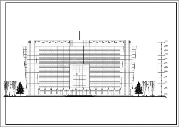 锦州某11层框架结构三星级大酒店建筑设计CAD图纸（含总图和地下层）-图二
