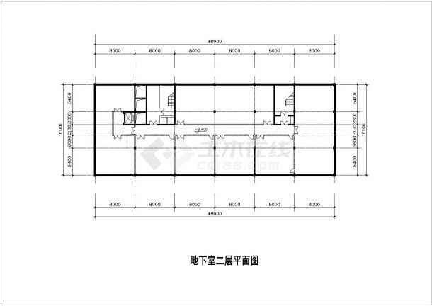 21层框架剪力墙结构高档大酒店全套平面设计CAD图纸（含地下双层）-图一