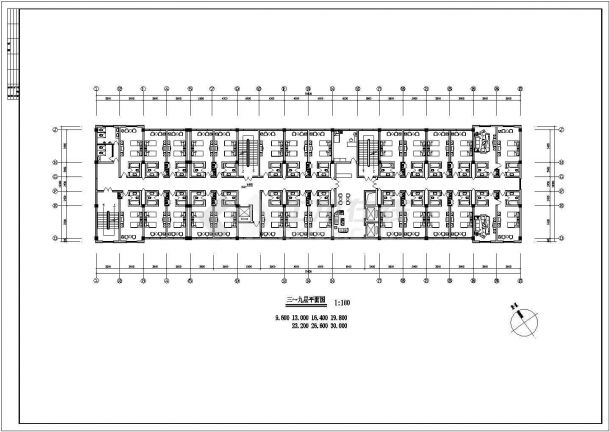 哈尔滨市康泉路某10层框架结构商务大酒店全套建筑设计CAD图纸-图二