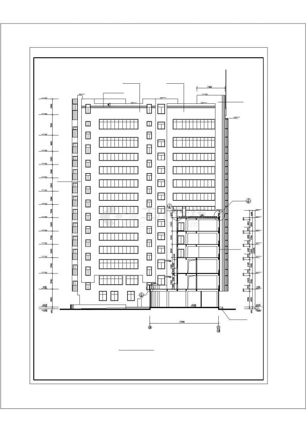 汾阳市溪泉路13层框架剪力墙结构商务酒店全套建筑设计CAD图纸-图一