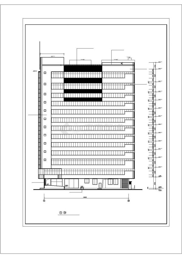 汾阳市溪泉路13层框架剪力墙结构商务酒店全套建筑设计CAD图纸-图二
