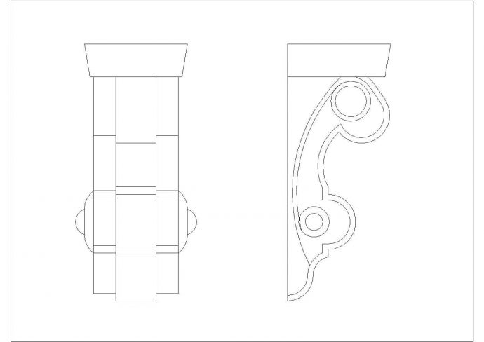 壁神构件卷草系列总建筑设计CAD详图_图1