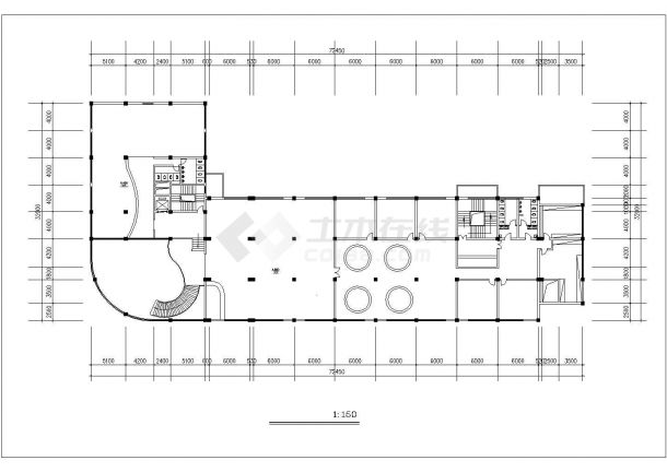 宜春市前进路某8层框架结构高档商务大酒店建筑设计CAD图纸-图一