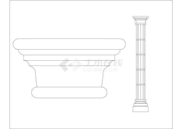 壁神构件饰柱系列总建筑设计CAD详图-图二