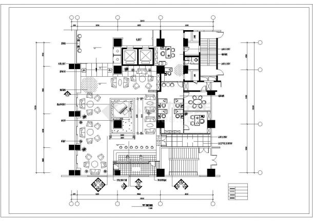邢台市某高档商务酒店大堂全套建筑装修设计CAD图纸-图一