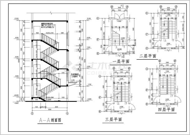 浙江省杭州市某多层住宅楼室内装潢设计CAD图纸-图二