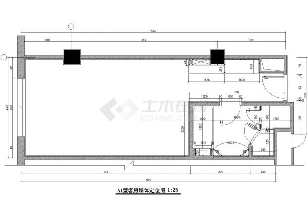 成都市青白江区某高档商务酒店客房样板房全套装修设计CAD图纸-图二