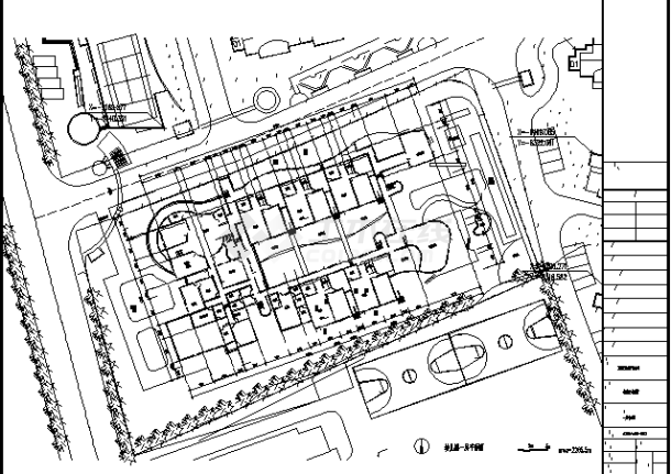 2525平米某市中心区幼儿园2层教学楼建筑设计施工cad图纸-图一