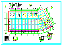 四层体育馆框架结构cad设计施工图-图一