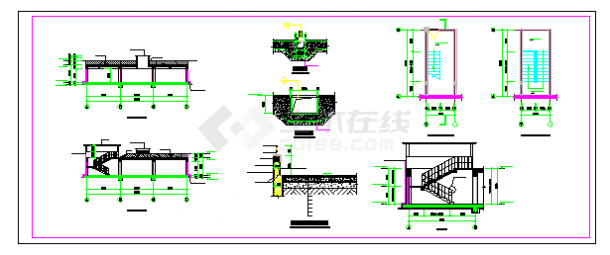 小区地下车库框架结构cad设计施工图-图一