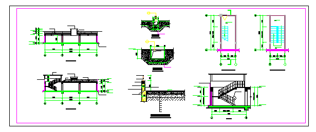 小区地下车库框架结构cad设计施工图
