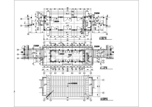 【安徽】某景区仿古山门全套建筑设计施工cad图-图一