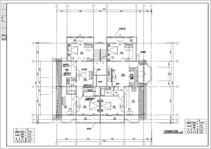 靖江市中南世纪城某单元楼楼层户型平面CAD图纸_图1