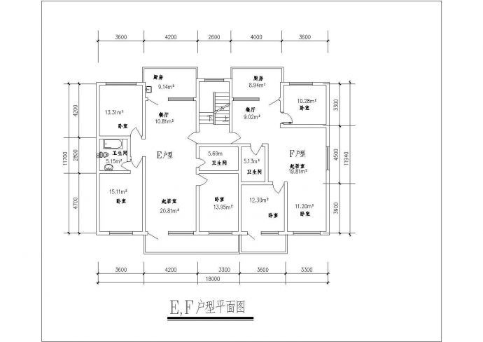 龙信俊园地产项目120至140平米的户型设计装修CAD图纸_图1
