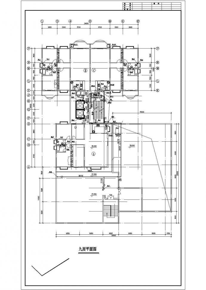 -1+24层住宅电教馆楼给排水施工图（长47.9米 宽29.5米）_图1