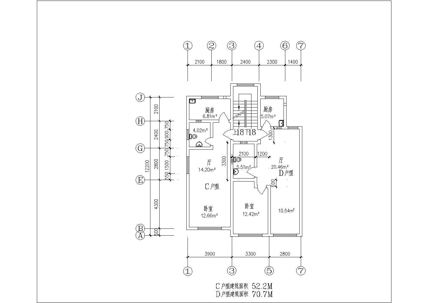湖北省荆门市某小区装修设计CAD6种方案（小于80平米户型）
