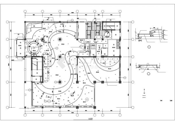 三门峡市某2层高档商务酒店全套装修装饰设计CAD图纸-图一