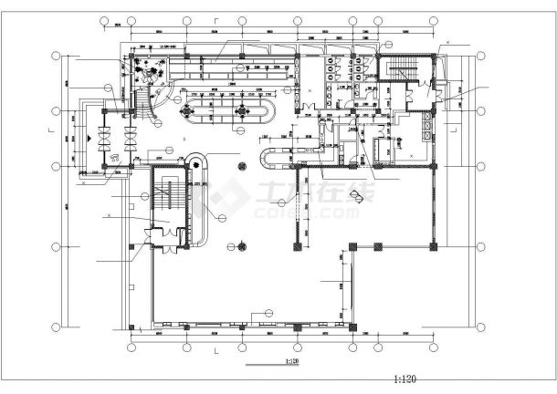 三门峡市某2层高档商务酒店全套装修装饰设计CAD图纸-图二
