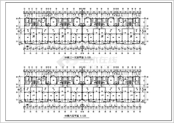 某地上七层框架结构学生公寓楼设计cad全套建筑施工图（标注详细）-图二