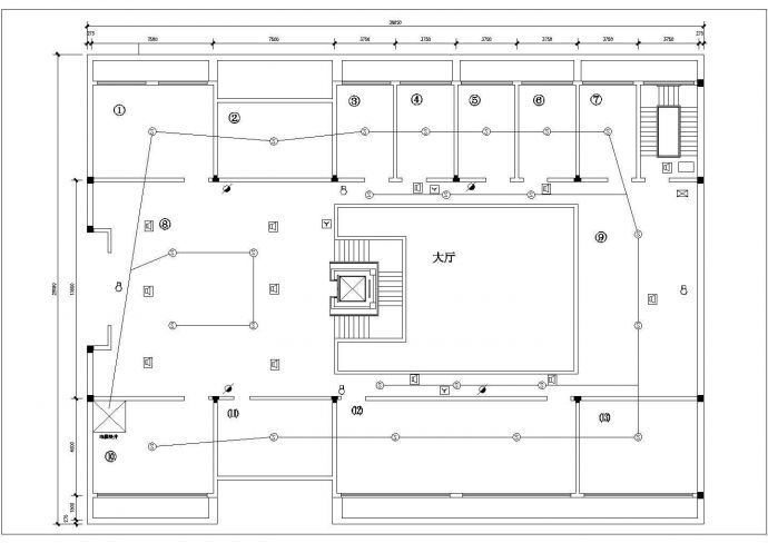 大连市仁西路某8层商业办公楼火灾自动报警系统设计CAD图纸_图1