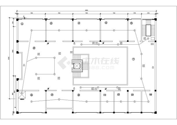 大连市仁西路某8层商业办公楼火灾自动报警系统设计CAD图纸-图二