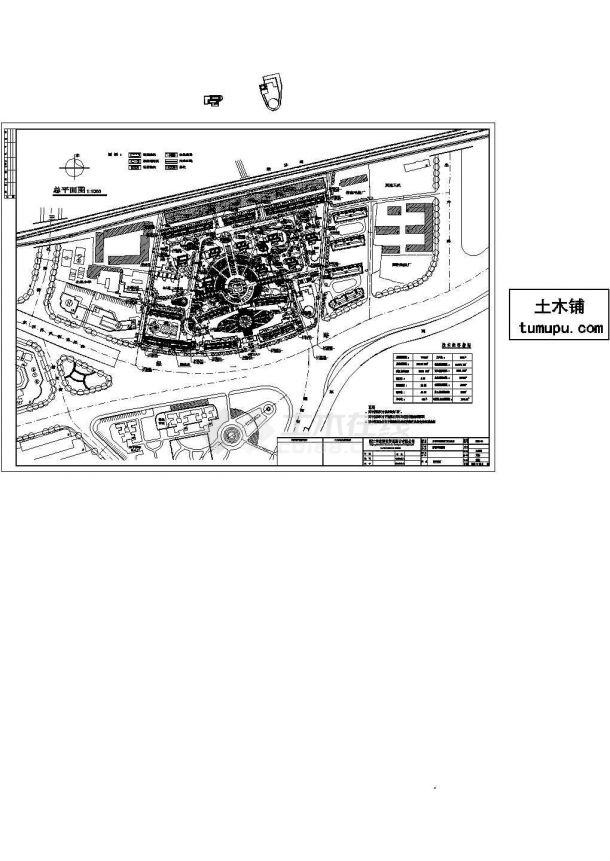 某高层住宅小区（总用地面积78004平方米）设计cad施工总平面图（含技术经济指标）-图一