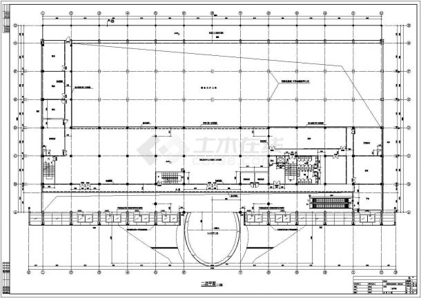 某4层市汽车客运站大楼建筑施工图（长104米 宽53米 ）-图二
