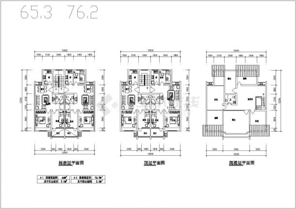 河南省焦作市某住宅小区平面户型CAD图纸集-图二