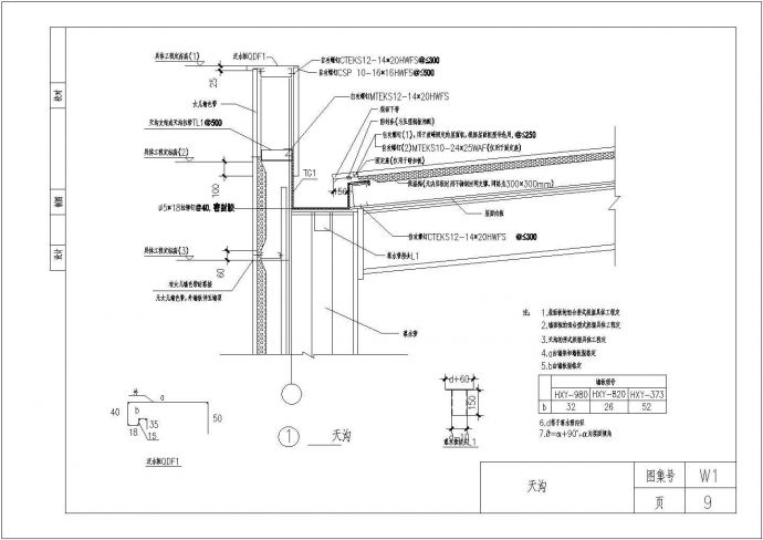 经典钢结构压型钢板设计cad节点详图图集（含设计说明）_图1