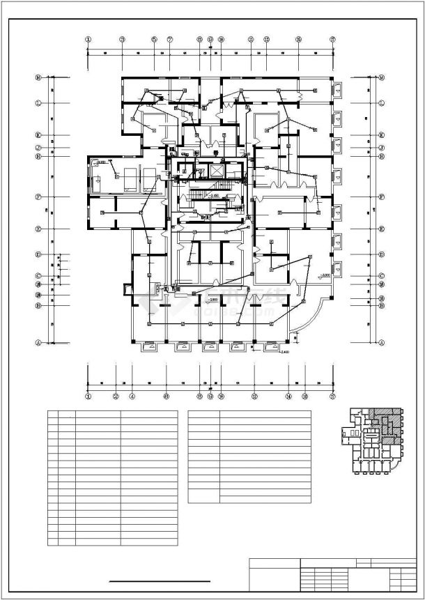 1.7万平米18层剪力墙机构住宅楼全套消防报警系统设计CAD图纸-图二